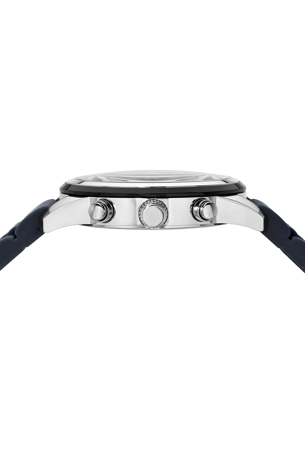 Porsamo Bleu Logan Luxury Chronograph Men's Silicone Strap Watch, Silver Tone, Blue 1451BLOR