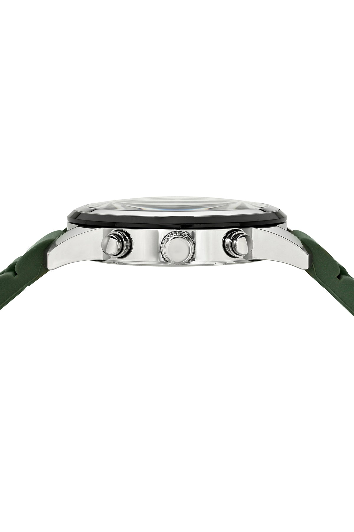 Porsamo Bleu Logan Luxury Chronograph Men's Silicone Strap Watch, Silver Tone, Green 1451CLOR