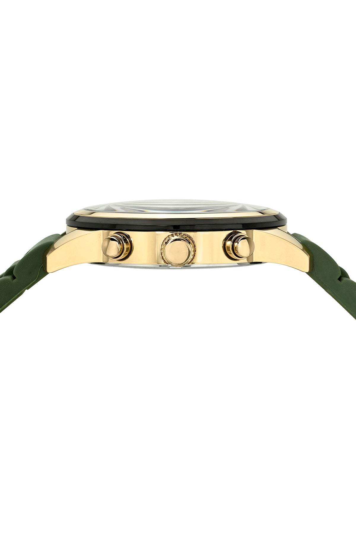 Porsamo Bleu Logan Luxury Chronograph Men's Silicone Strap Watch, Gold Tone, Green 1451ELOR