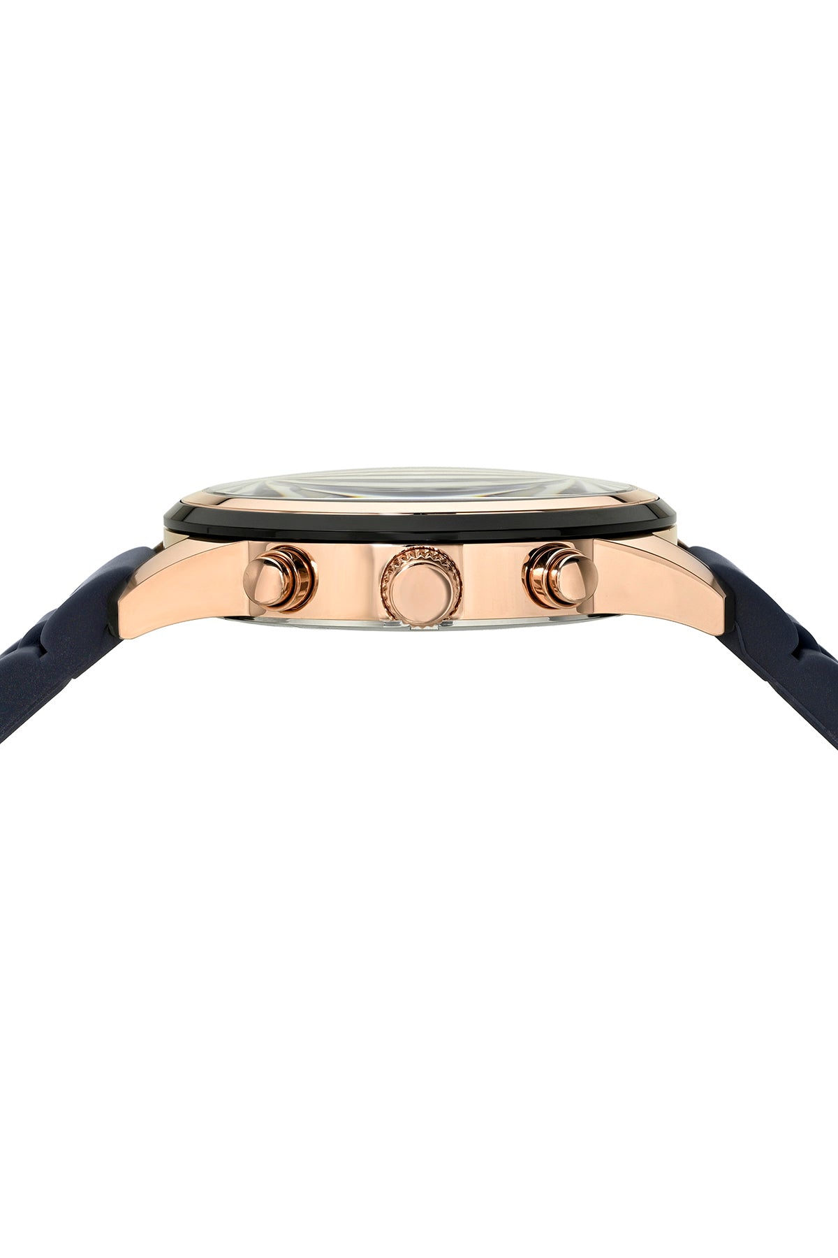 Porsamo Bleu Logan Luxury Chronograph Men's Silicone Strap Watch, Rose Tone, Blue 1451FLOR