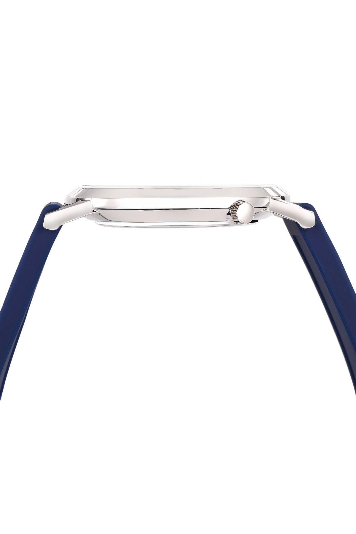 Porsamo Bleu Bennett Luxury Men's Silicone Strap Watch, Silver Tone and Blue 1461DBER