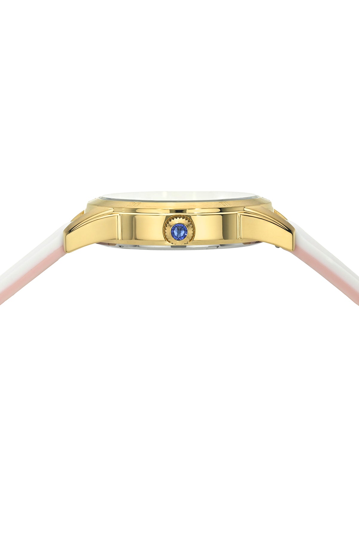Porsamo Bleu Georgie Luxury Multifunction Womens' Silicone Strap Watch With White MOP Dial, Gold Tone, Pink, 1501BGER