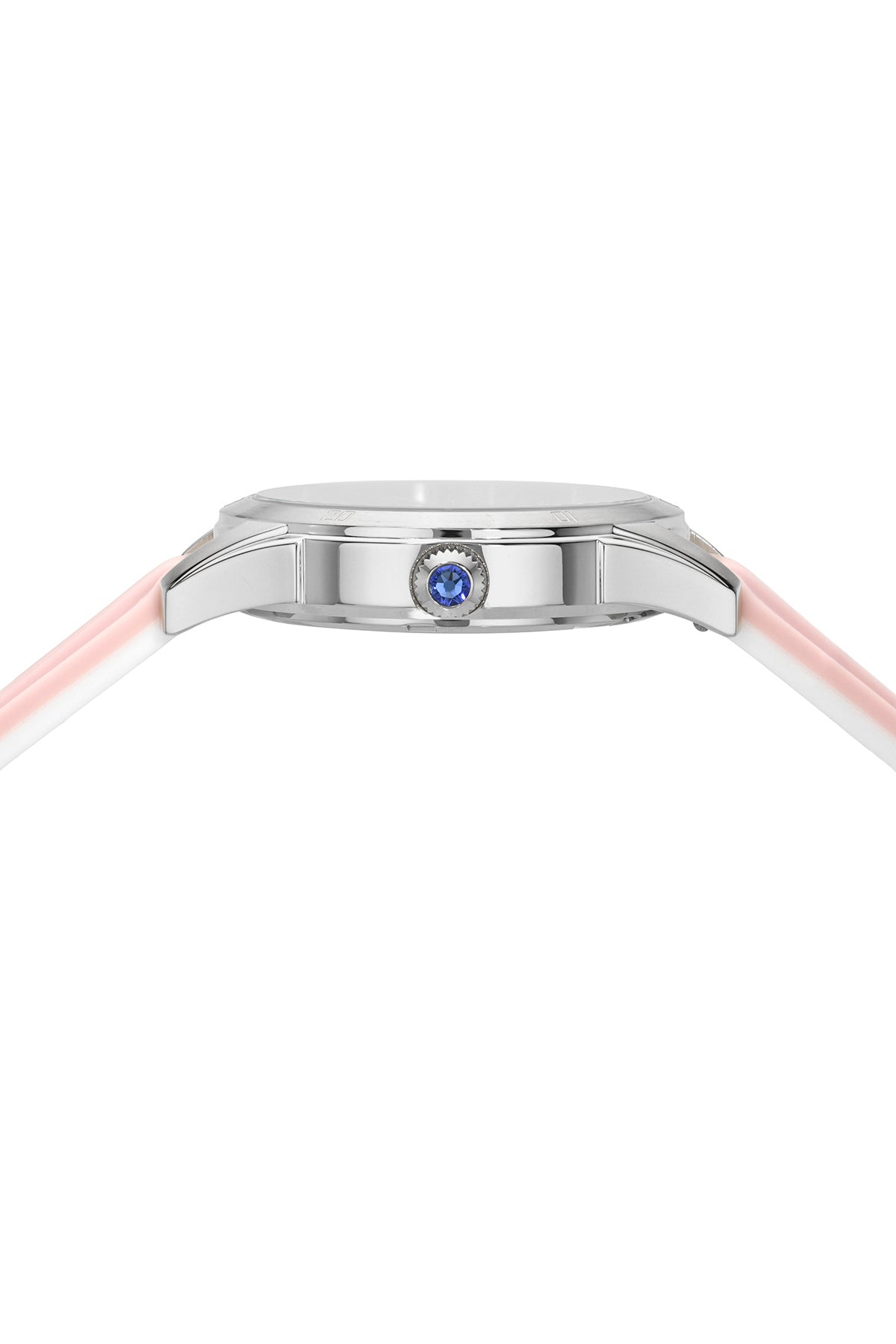 Porsamo Bleu Georgie Luxury Multifunction Womens' Silicone Strap Watch With Pink MOP Dial, Silver Tone, Pink, 1501EGER