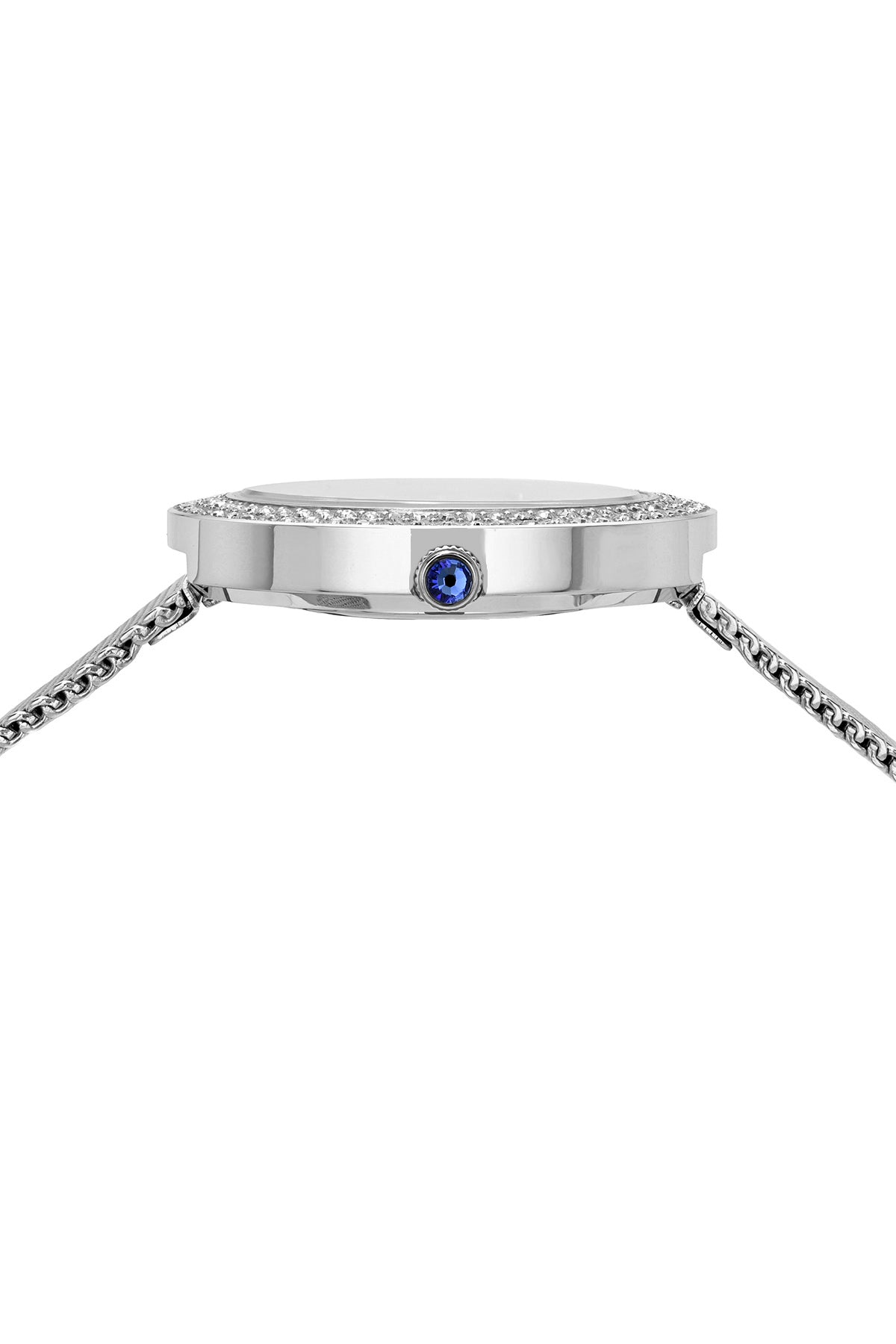 Porsamo Bleu Madeleine Luxury Women's Stainless Steel Topaz Watch, With White MOP Dial, Silver Tone 1511AMAS