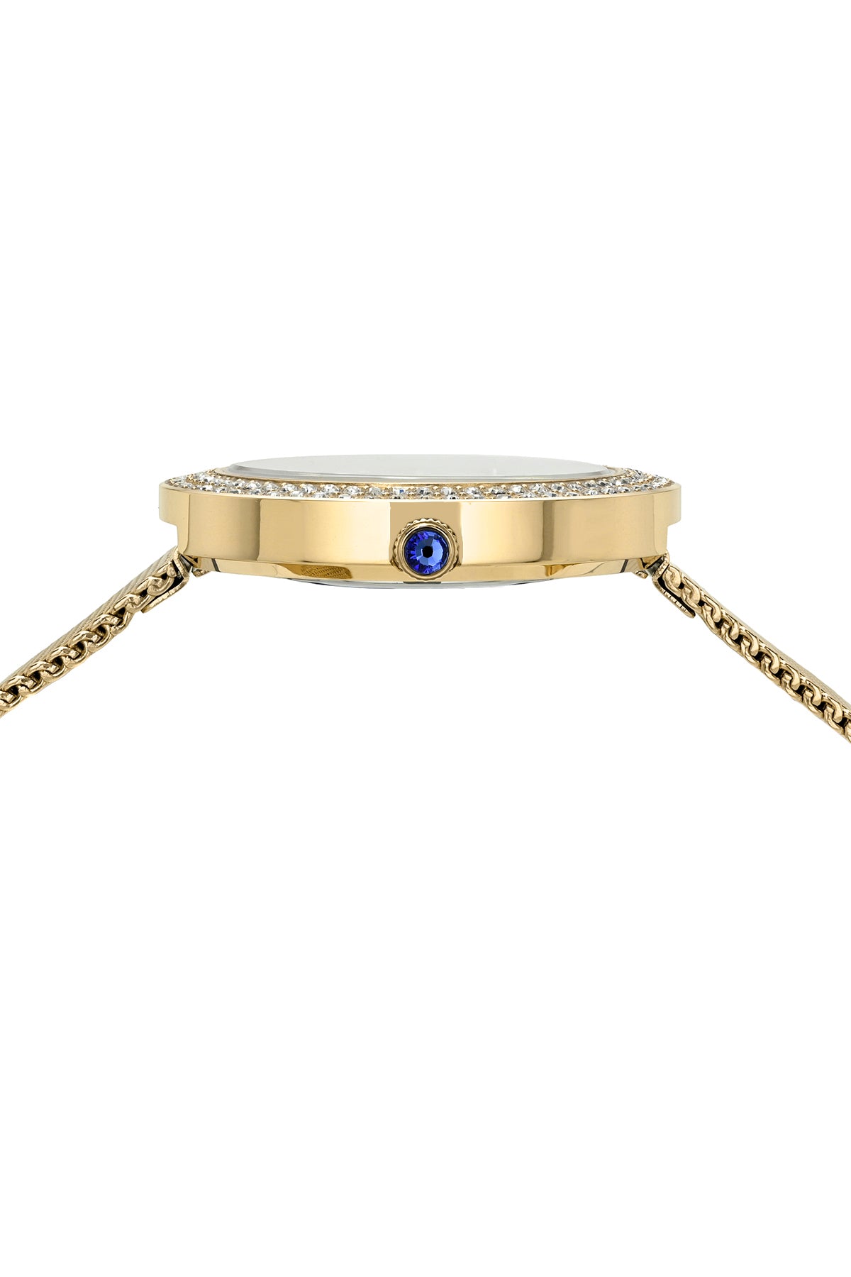 Porsamo Bleu Madeleine Luxury Women's Stainless Steel Topaz Watch, With White MOP Dial, Gold Tone 1511BMAS