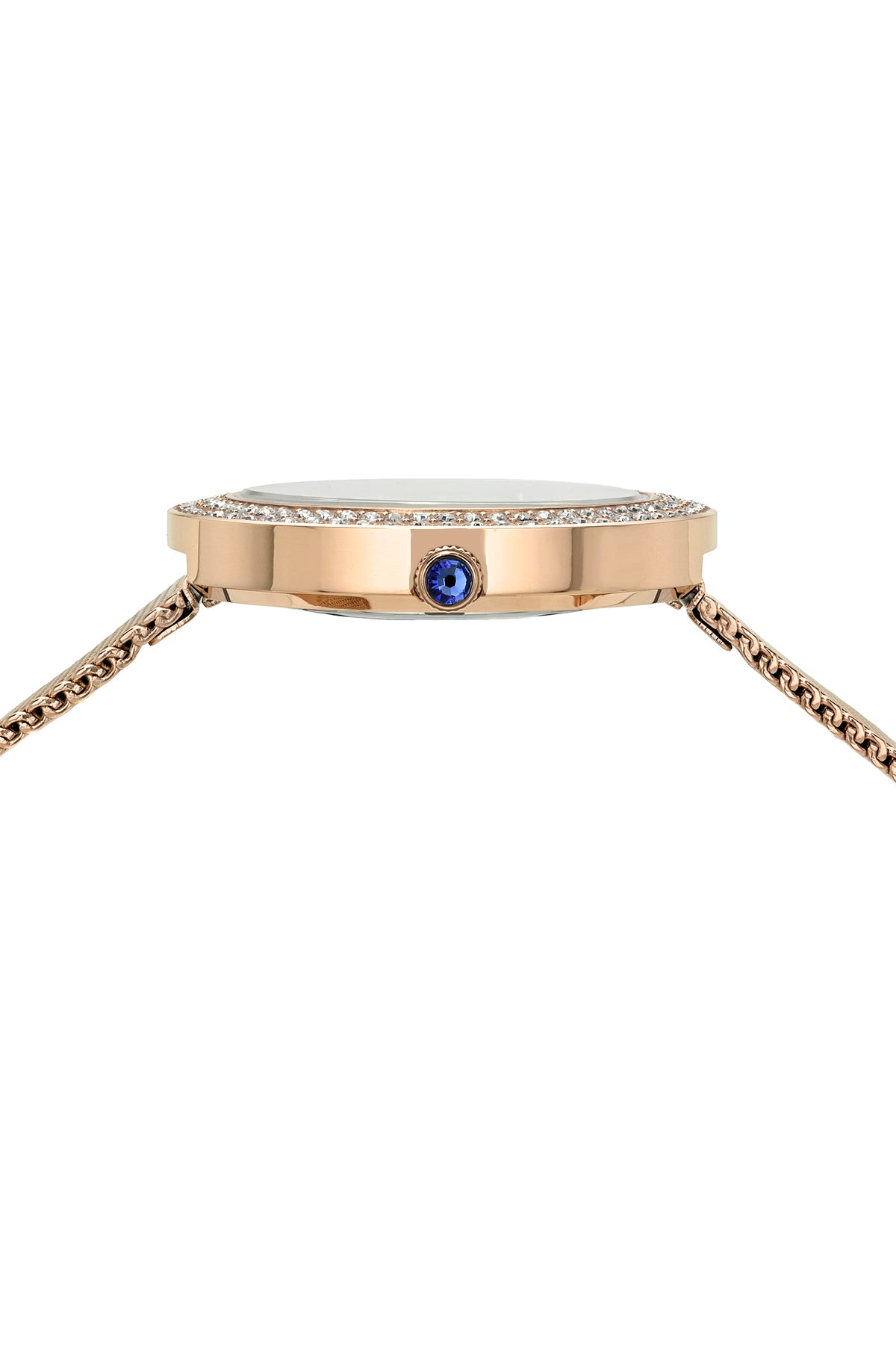 Porsamo Bleu Madeleine Luxury Women's Stainless Steel Topaz Watch, With White MOP Dial, Rose Tone 1511CMAS