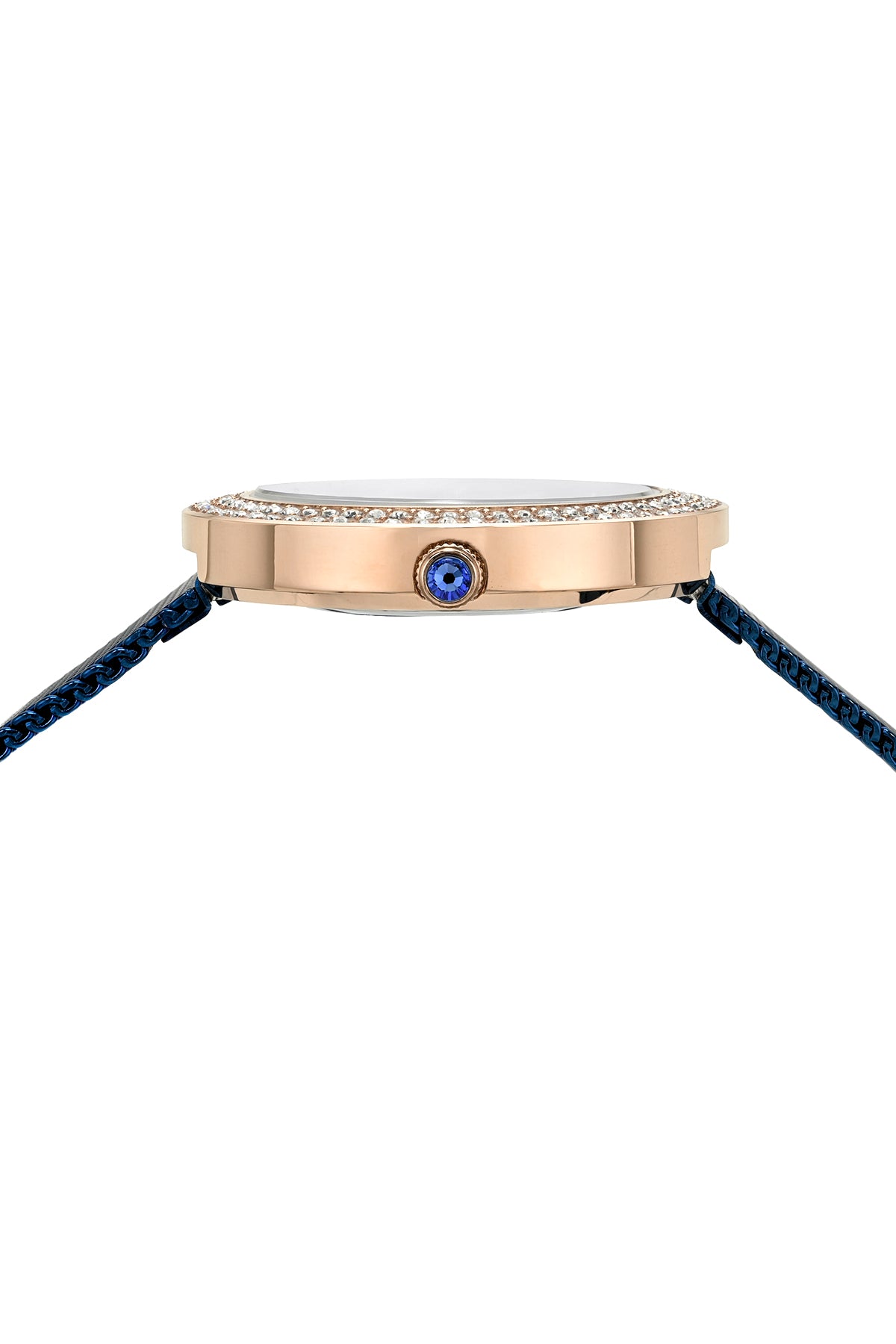 Porsamo Bleu Madeleine Luxury Women's Stainless Steel Topaz Watch, With Blue MOP Dial, Rose Tone, Blue 1511DMAS