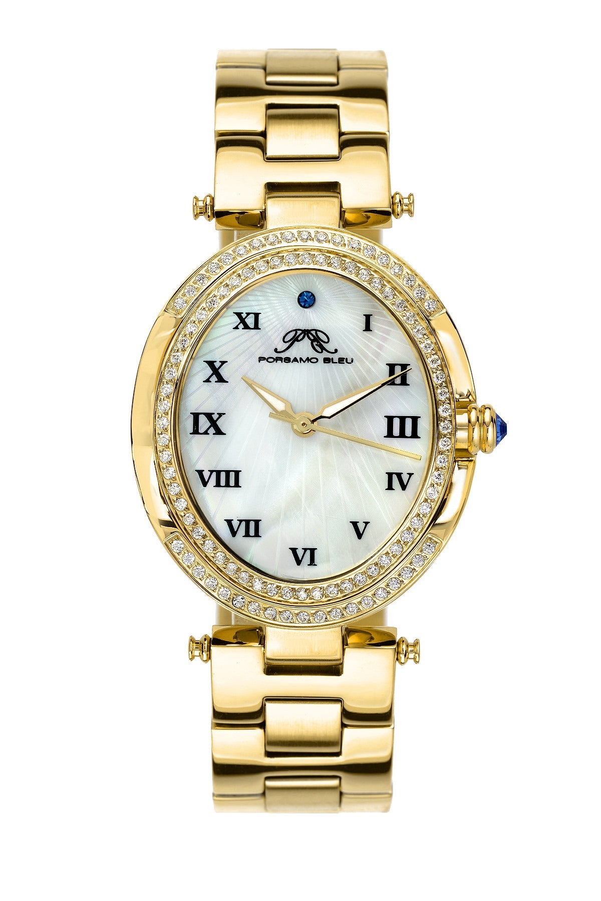 South Sea Oval Crystal Stainless Steel Champagne Women's watch 106BSSO