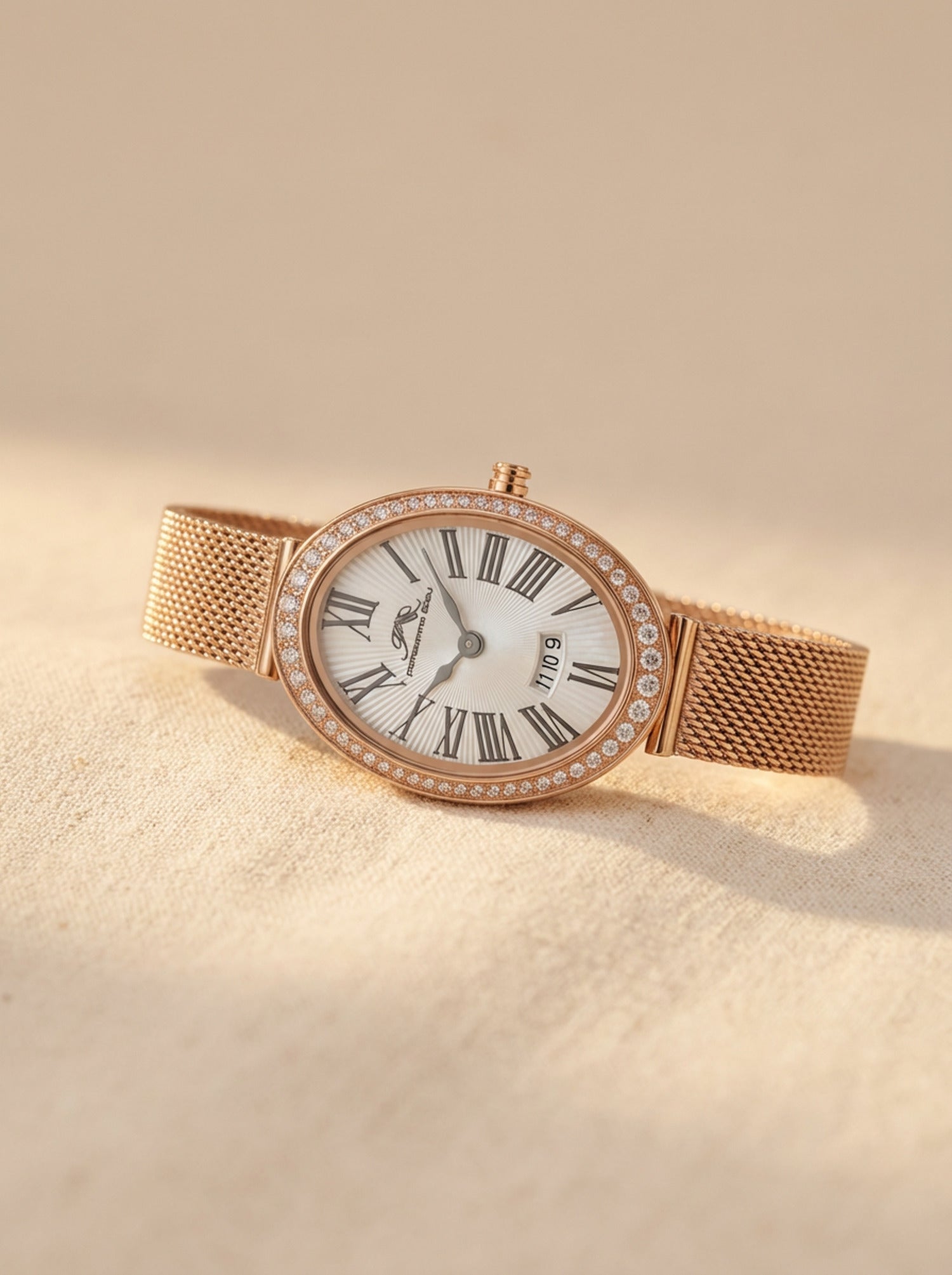 Porsamo Bleu Eloise Oval Topaz Stainless Steel Rose Tone Women's Watch 1352CELS