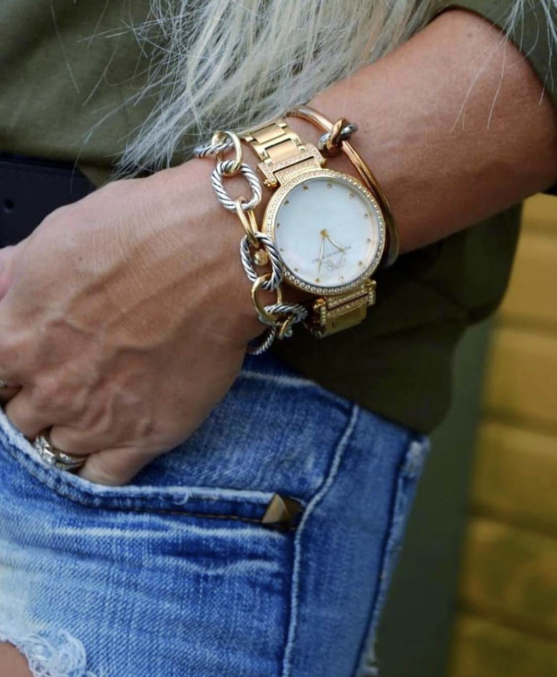 Chantal Stainless Steel Gold Women's Topaz Watch 671BCHS