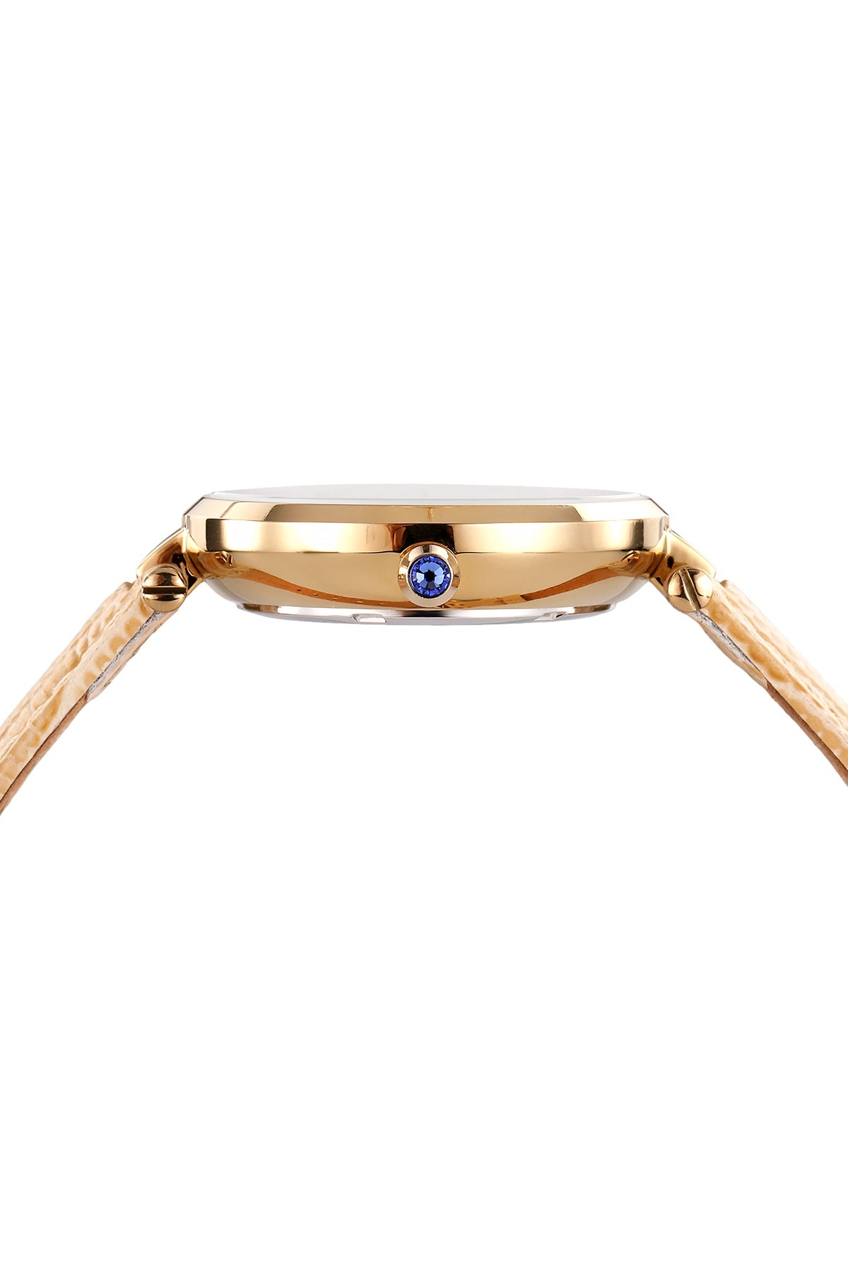 Porsamo Bleu Bellevue Luxury Women's Genuine Leather Band Watch, Gold Tone and Beige, 1481DBEL