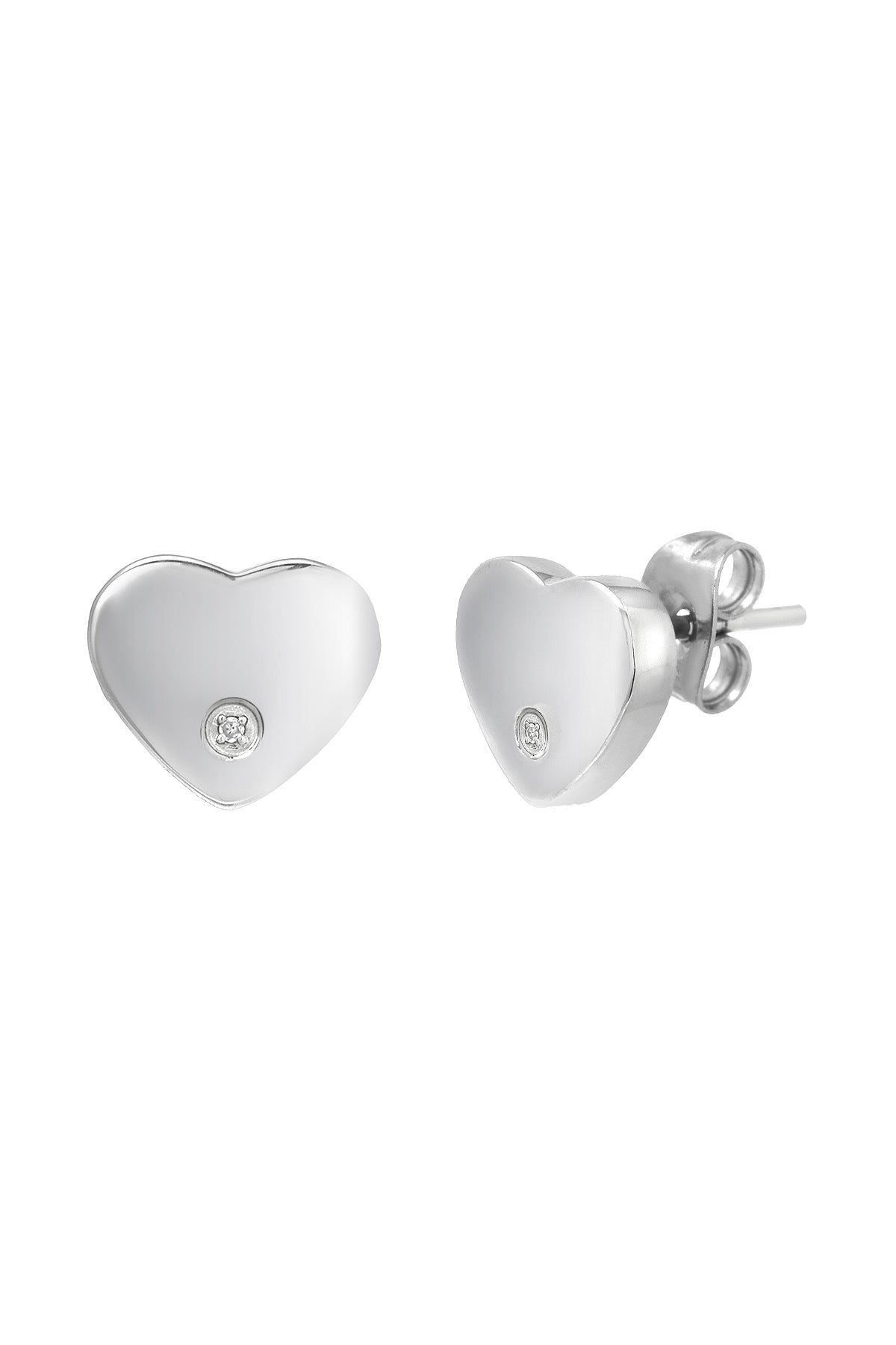 Heart Stud Earrings With Diamonds 2006ES
