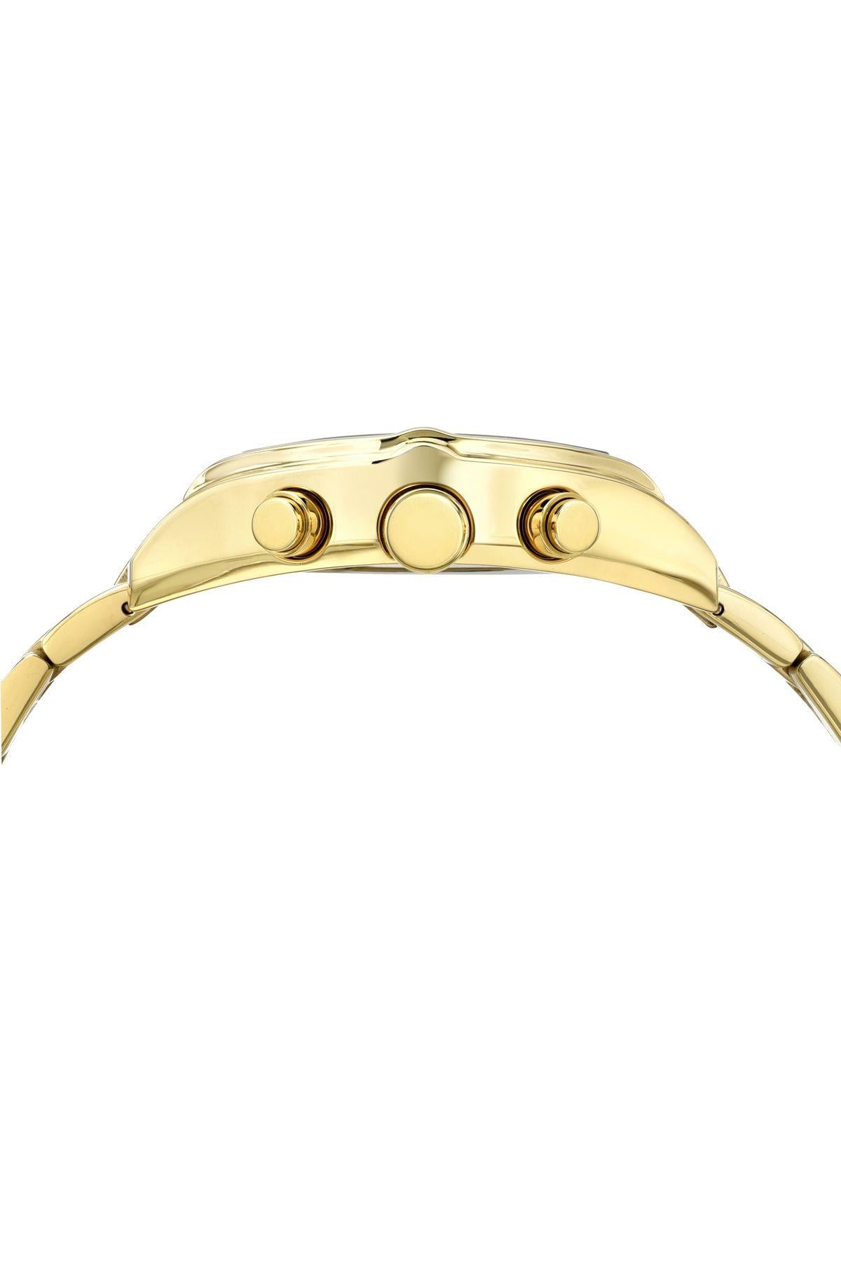 Roman Stainless Steel Gold Tone & Blue Men's Watch 1291DROS