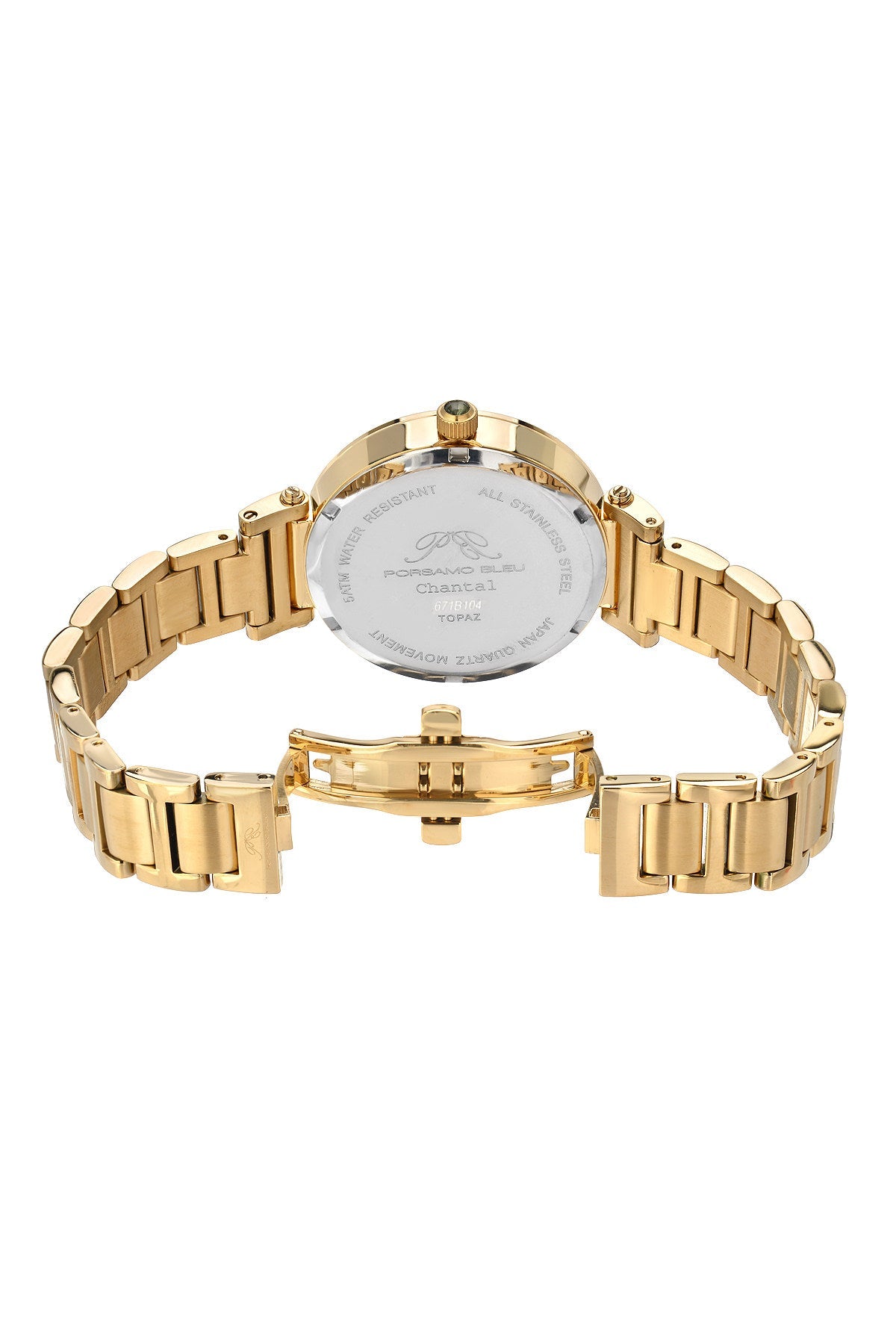Chantal Stainless Steel Gold Women's Topaz Watch 671BCHS
