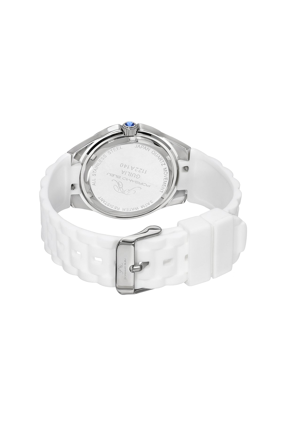 Guilia Silicone Silver White & Red Women's Crystal Watch 1122AGUS