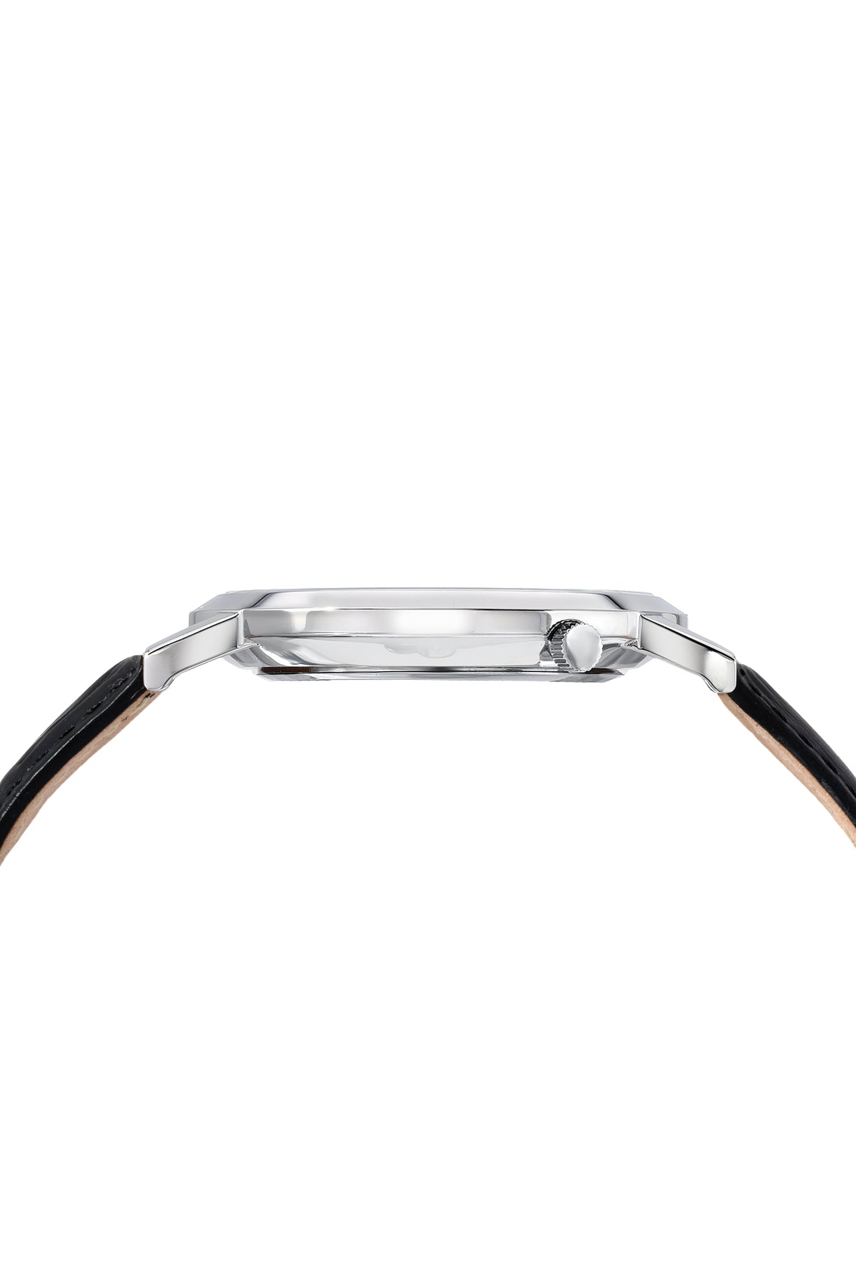 Parker Genuine Leather Silver & Black Men's Watch 831APAL