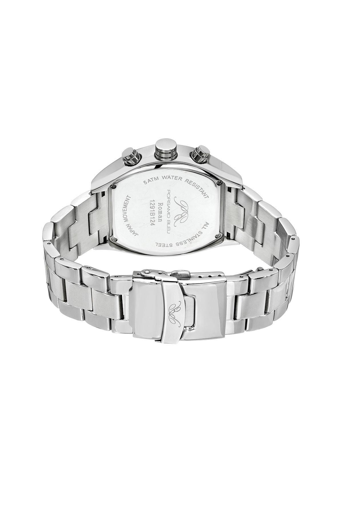 Roman Stainless Steel Silver Tone Men's Watch 1291BROS