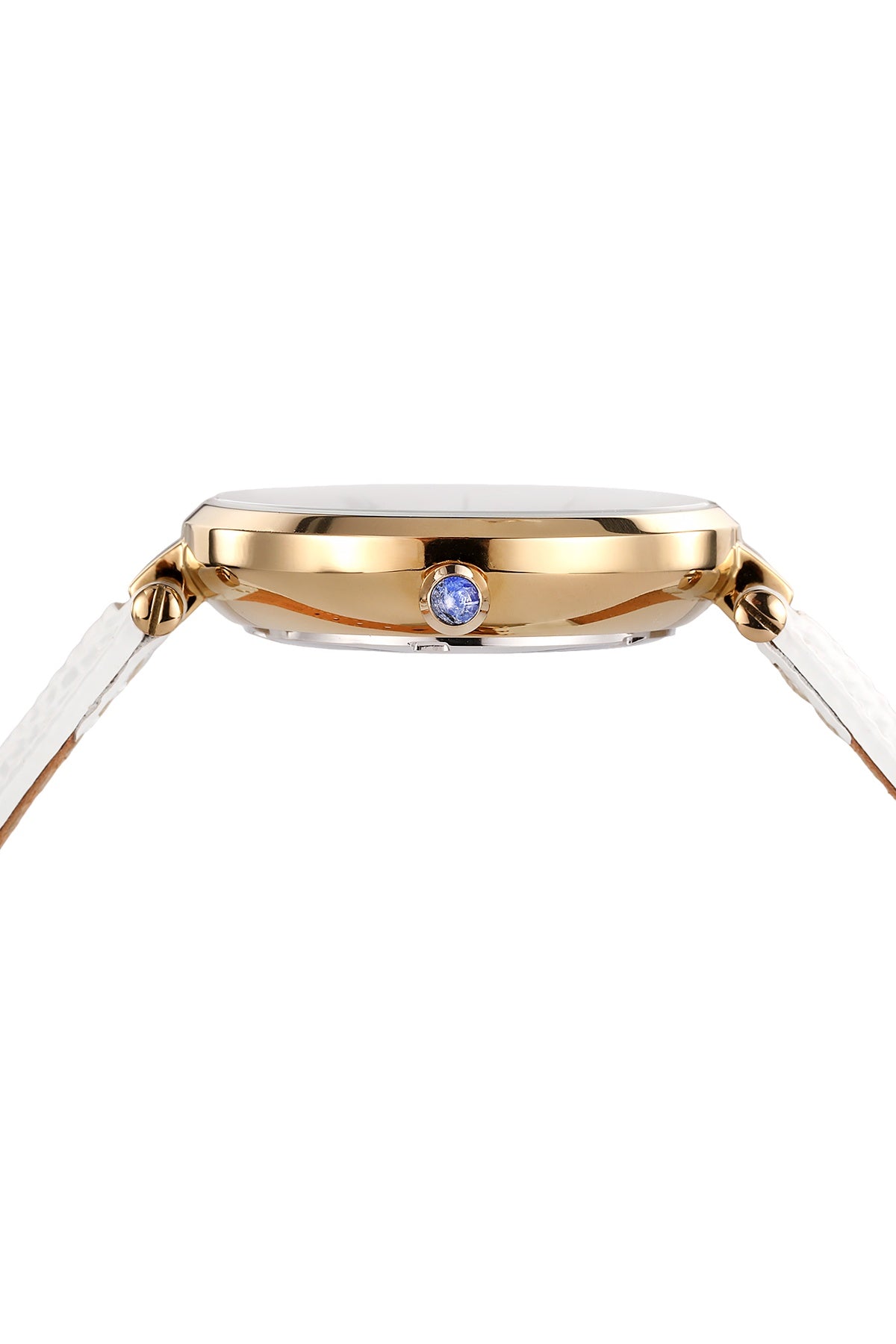 Porsamo Bleu Bellevue Luxury Women's Genuine Leather Band Watch, Gold Tone and White, 1481CBEL