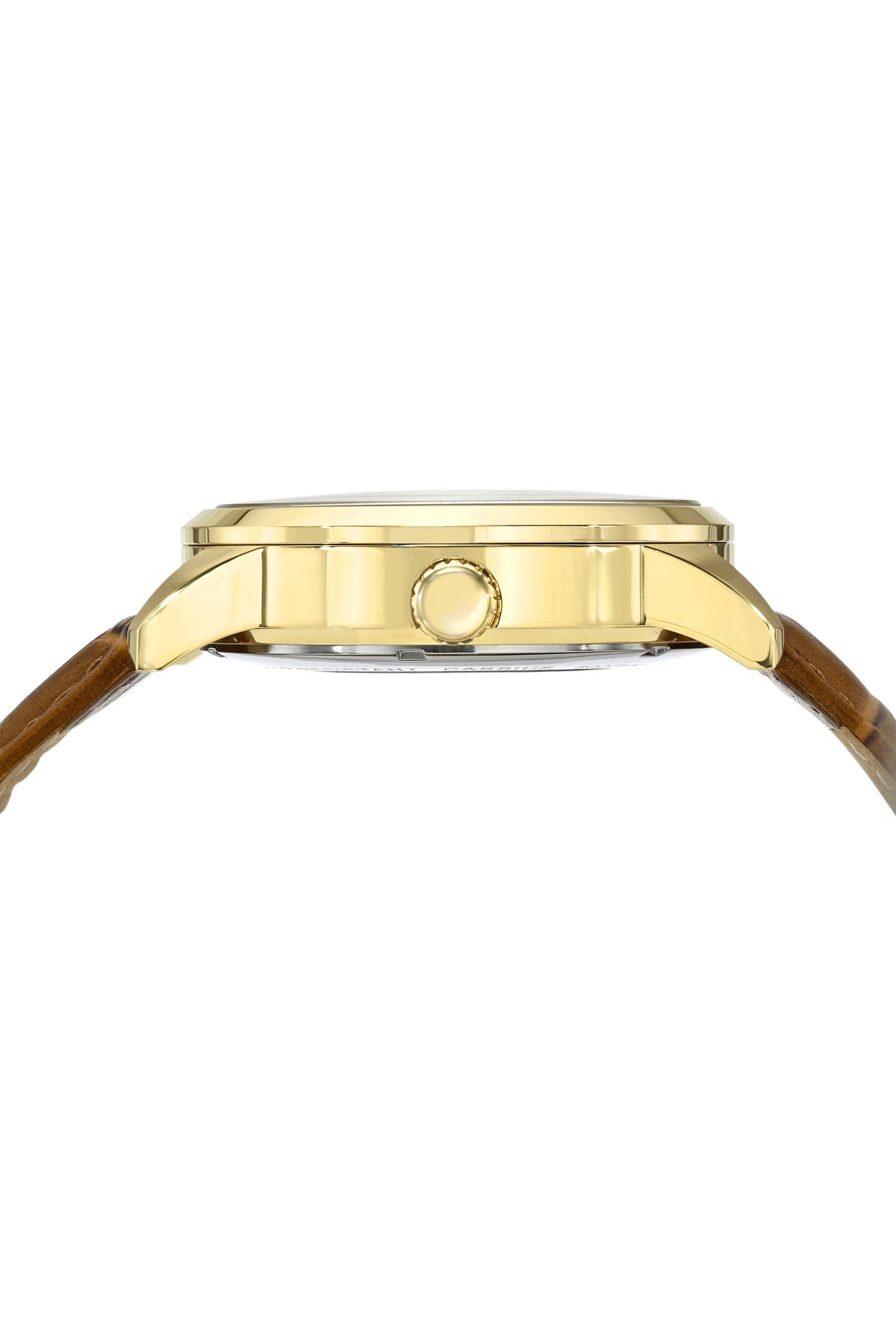 Cassius Genuine Leather Brown & Gold Men's Automatic Watch 802FCAL