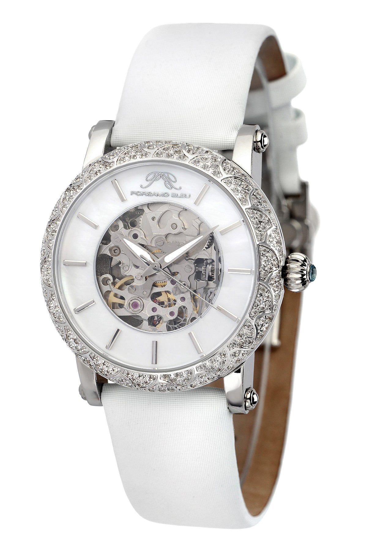 Liza Satin Covered Leather Women's Automatic Topaz Watch 691ALIL