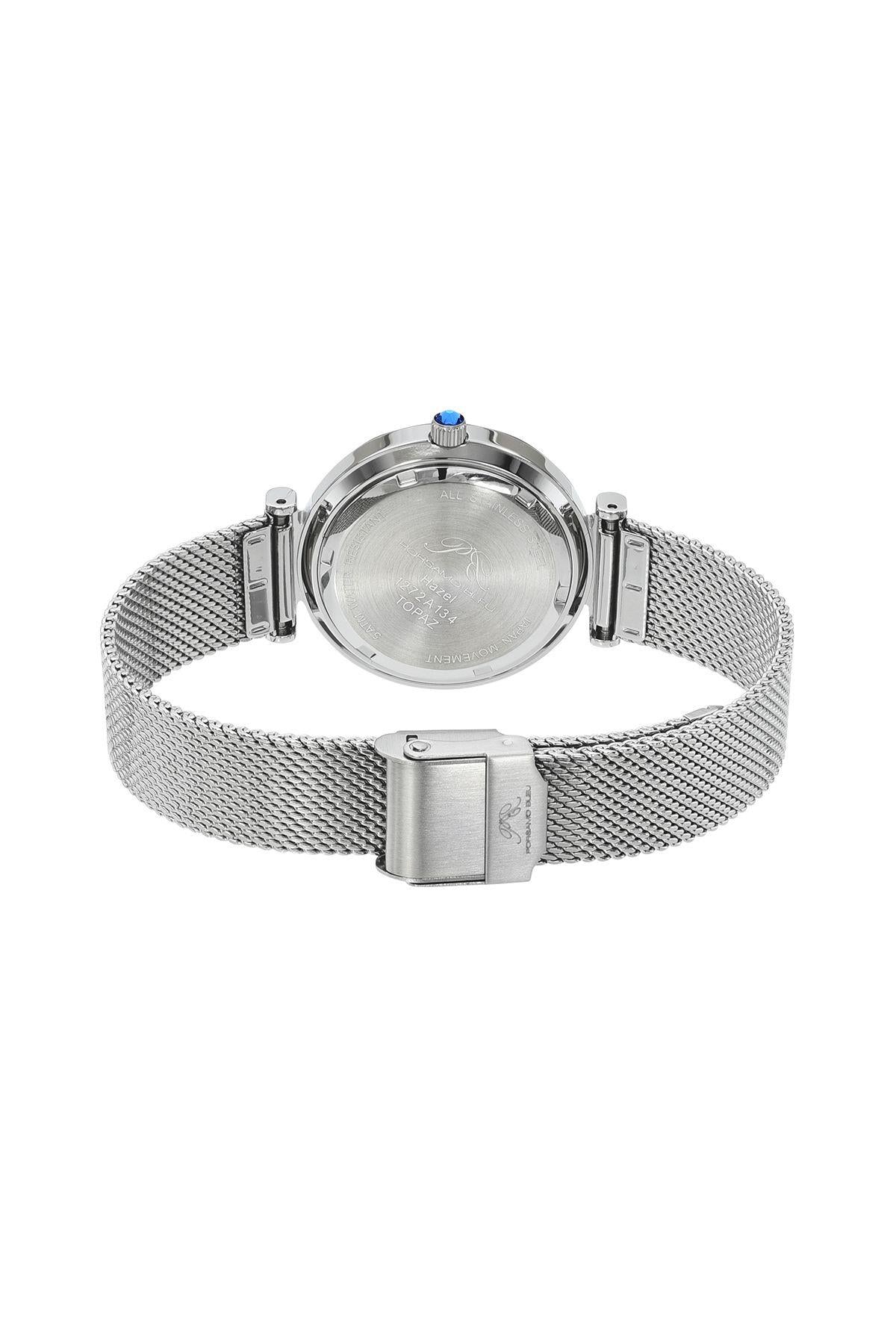 Hazel Stainless Steel Silver Tone & Blue Women's Watch 1272AHAS