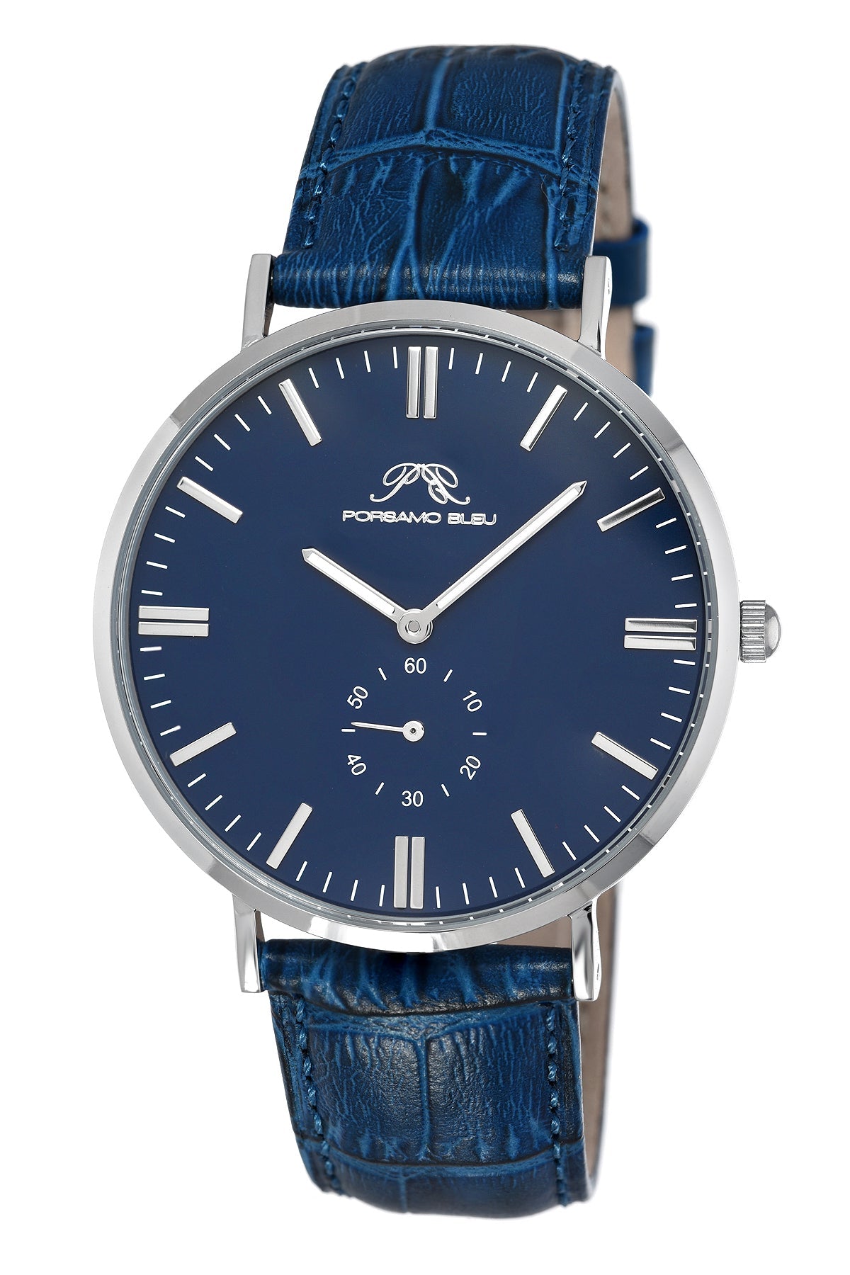 Henry Genuine Leather Blue & Silver Men's Watch 842BHEL
