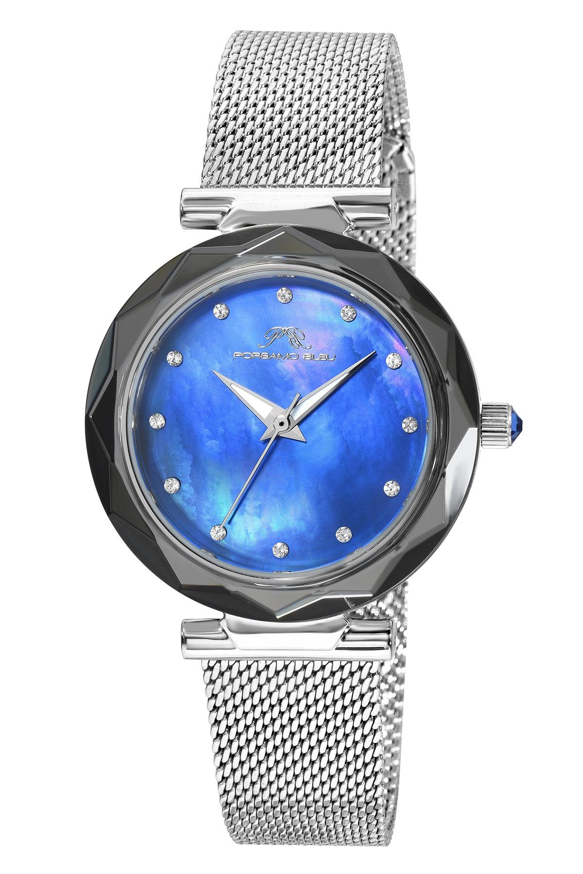 Hazel Stainless Steel Silver Tone & Blue Women's Watch 1272AHAS