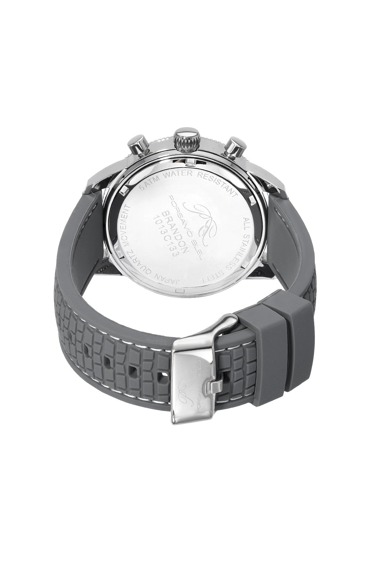 Brandon Silicone Silver & Grey Men's Chronograph Watch 1013CBRR