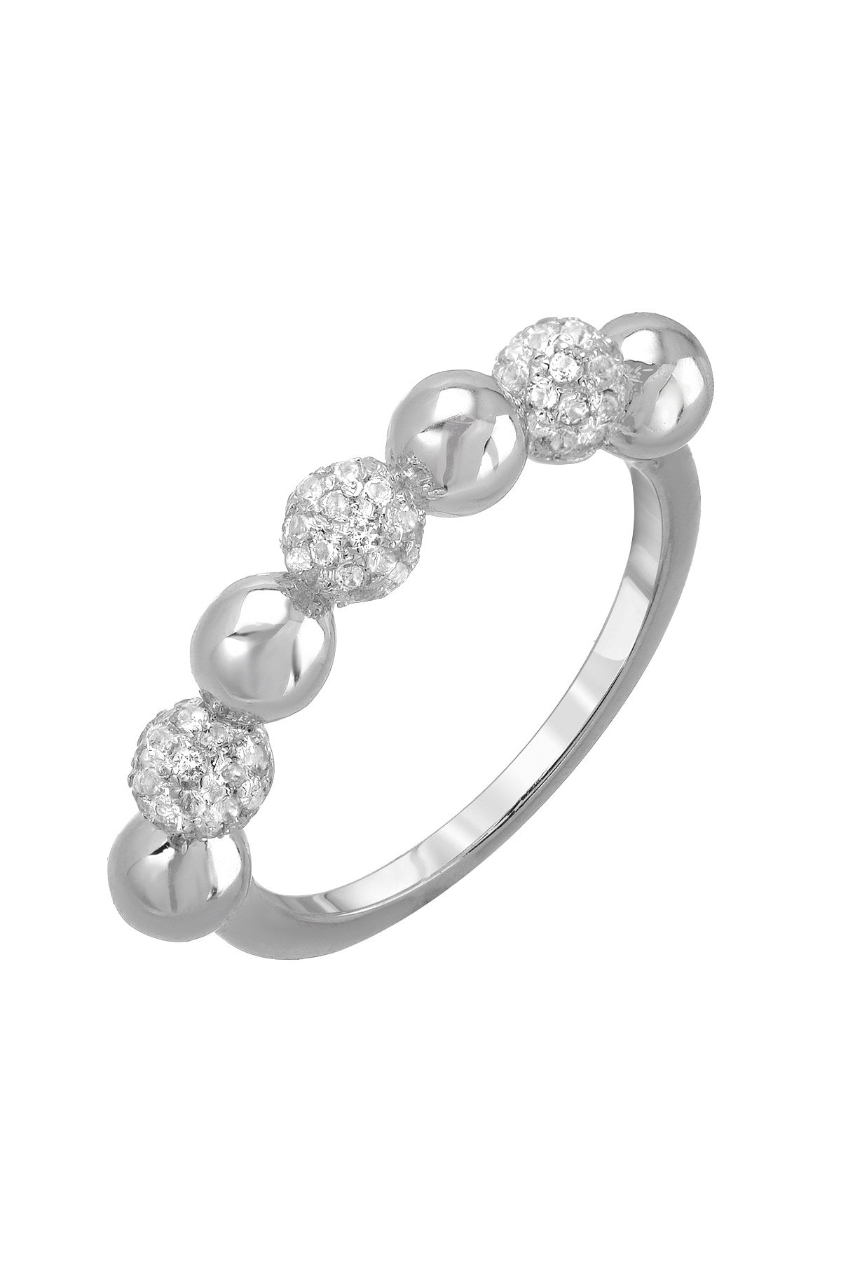 Silver Bead Ring With Topaz 516RS