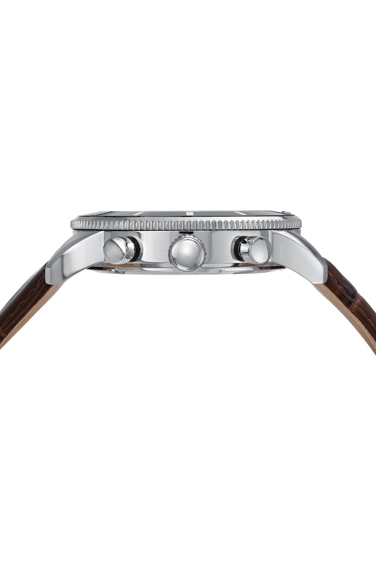 Brandon Genuine Leather Silver, Black & Cognac Men's Chronograph Watch 1012CBRL