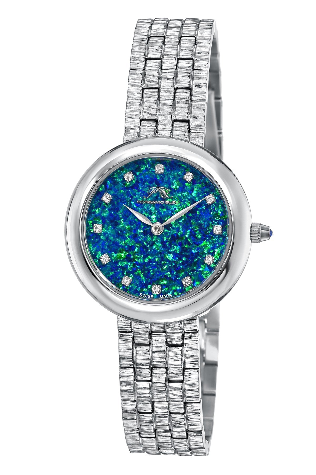 Charlize Stainless Steel Silver Women's Topaz Opal Watch 1111ACHS