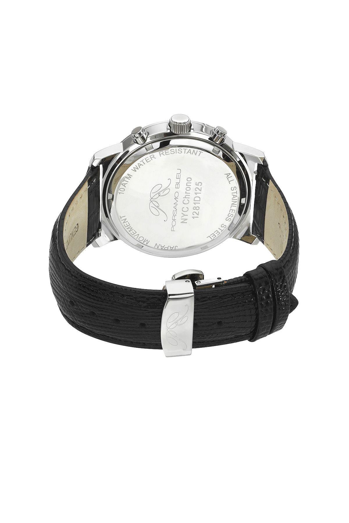 NYC Chrono Genuine Leather Two Tone & Black Men's Watch 1281DNYL